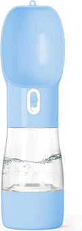 Portable Dog Water Bottle - Leak-Proof Dispenser with Bowl and Food Container, Dishwasher Safe, Food Grade Plastic for Outdoor Activities, Travel, and Hiking - Blue