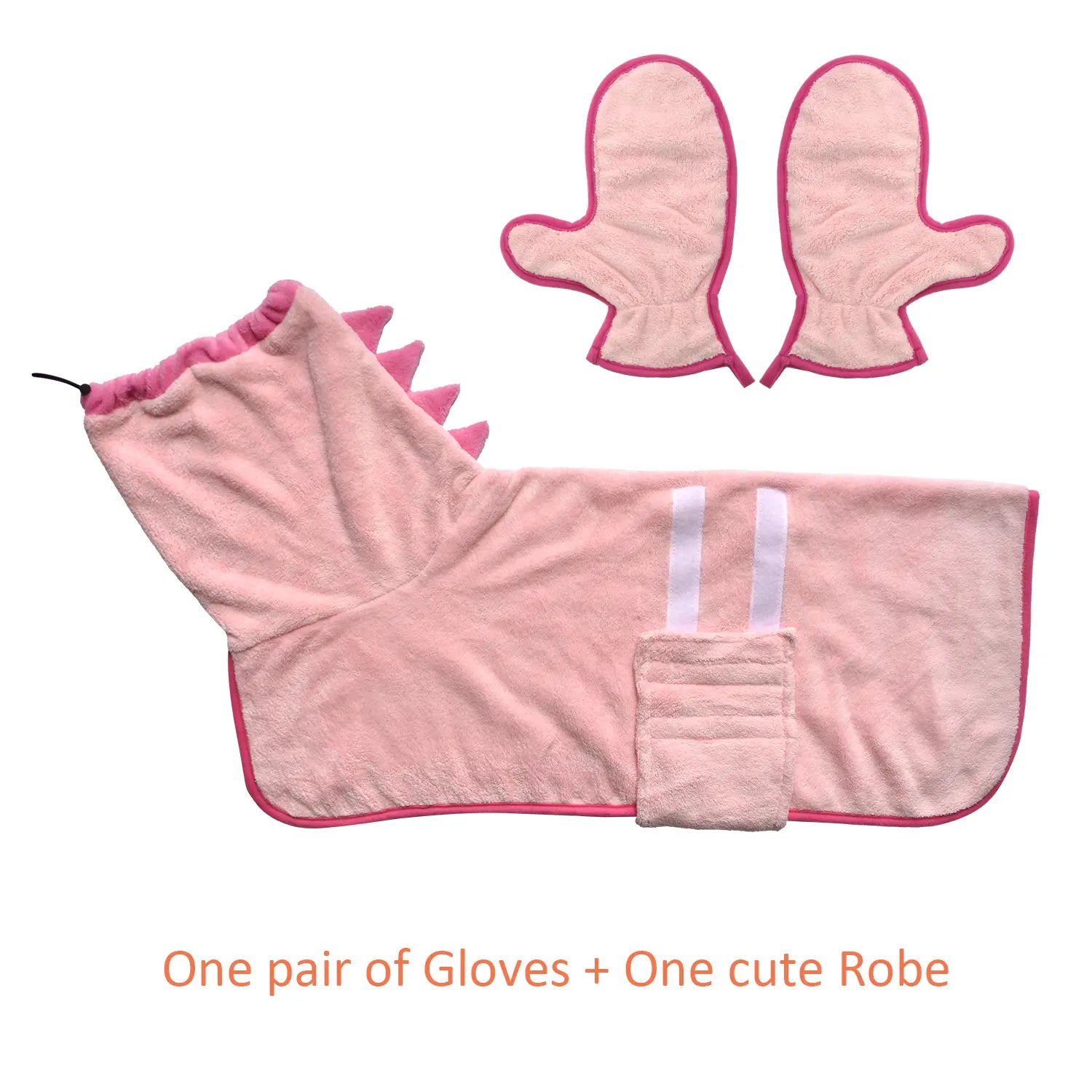 Quick-Dry Dog Bathrobe and Towel Set with Adjustable Microfiber Robe and Drying Gloves, Perfect for Cold Weather and Beach Use