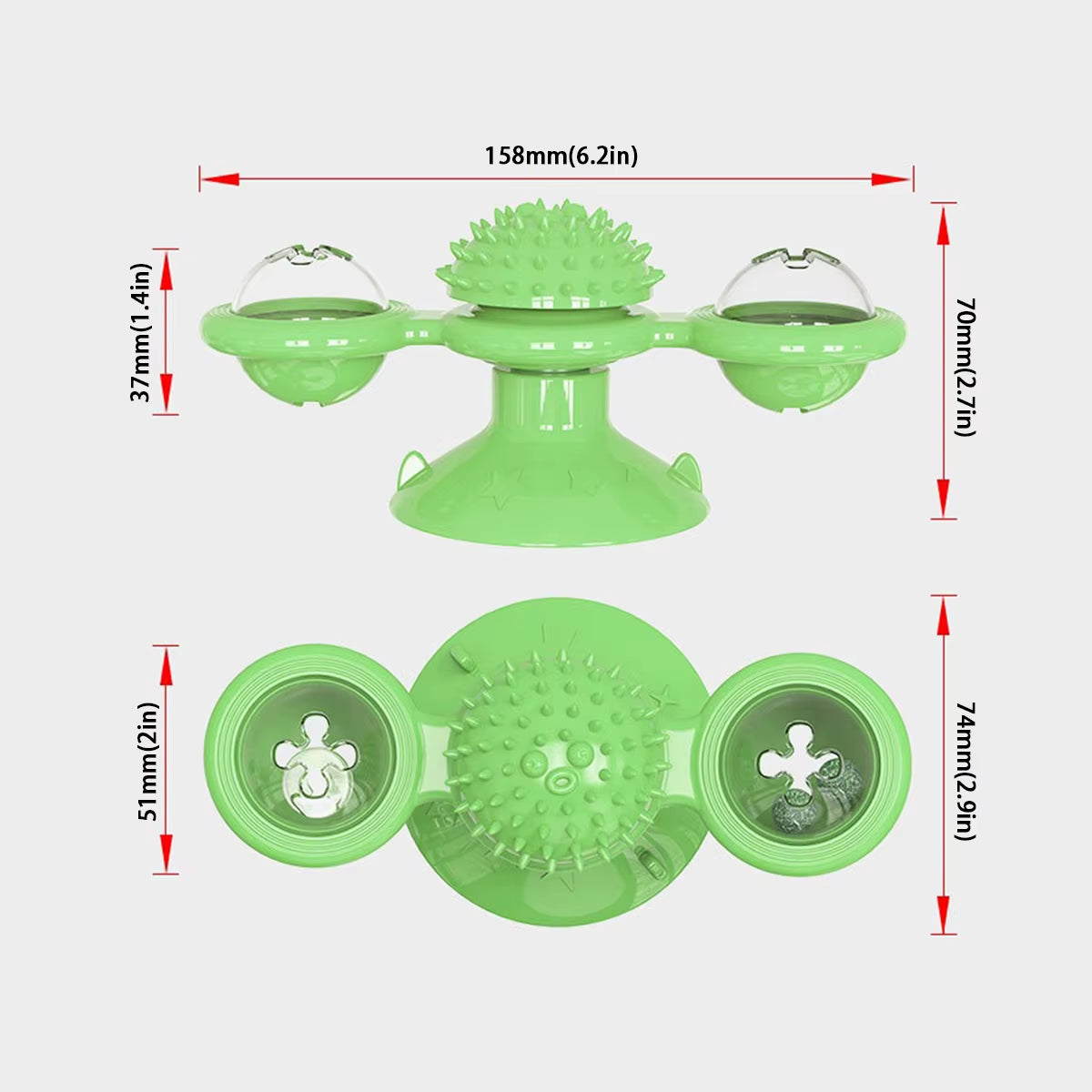 Multifunctional Interactive Cat Toy with Glowing Ball, Catnip, and Suction Cup Design for Play and Dental Care