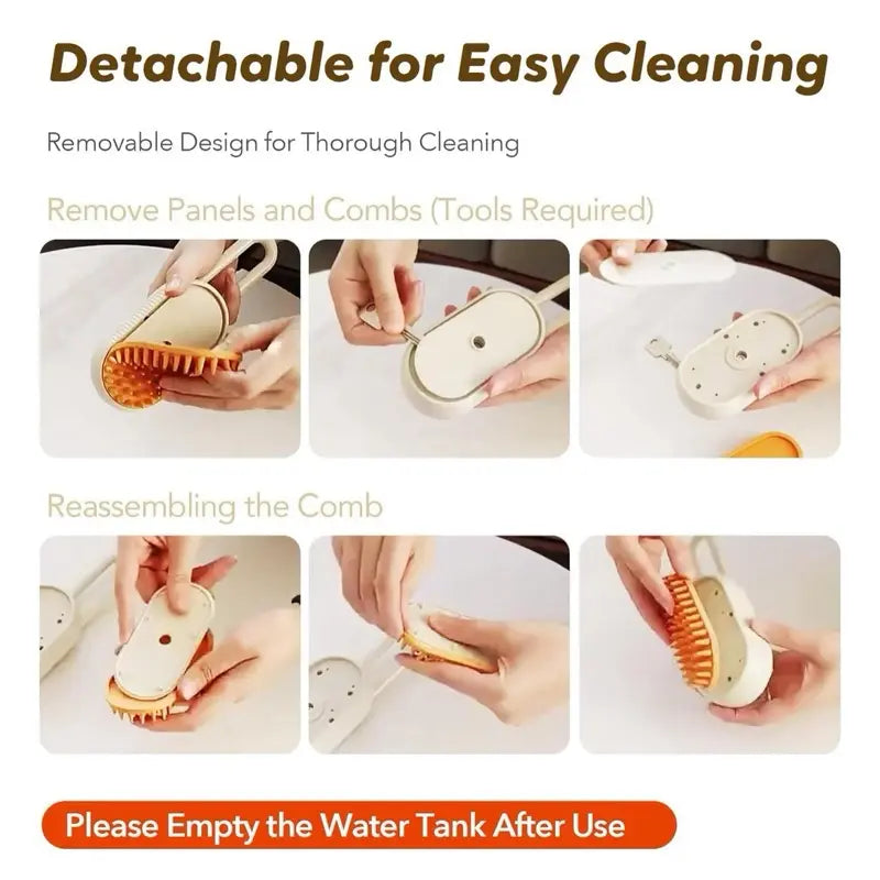 Furevercare Pet Steam Brush for Shedding - Anti-Static Technology & USB Rechargeable for Dogs, Cats, and Other Pets