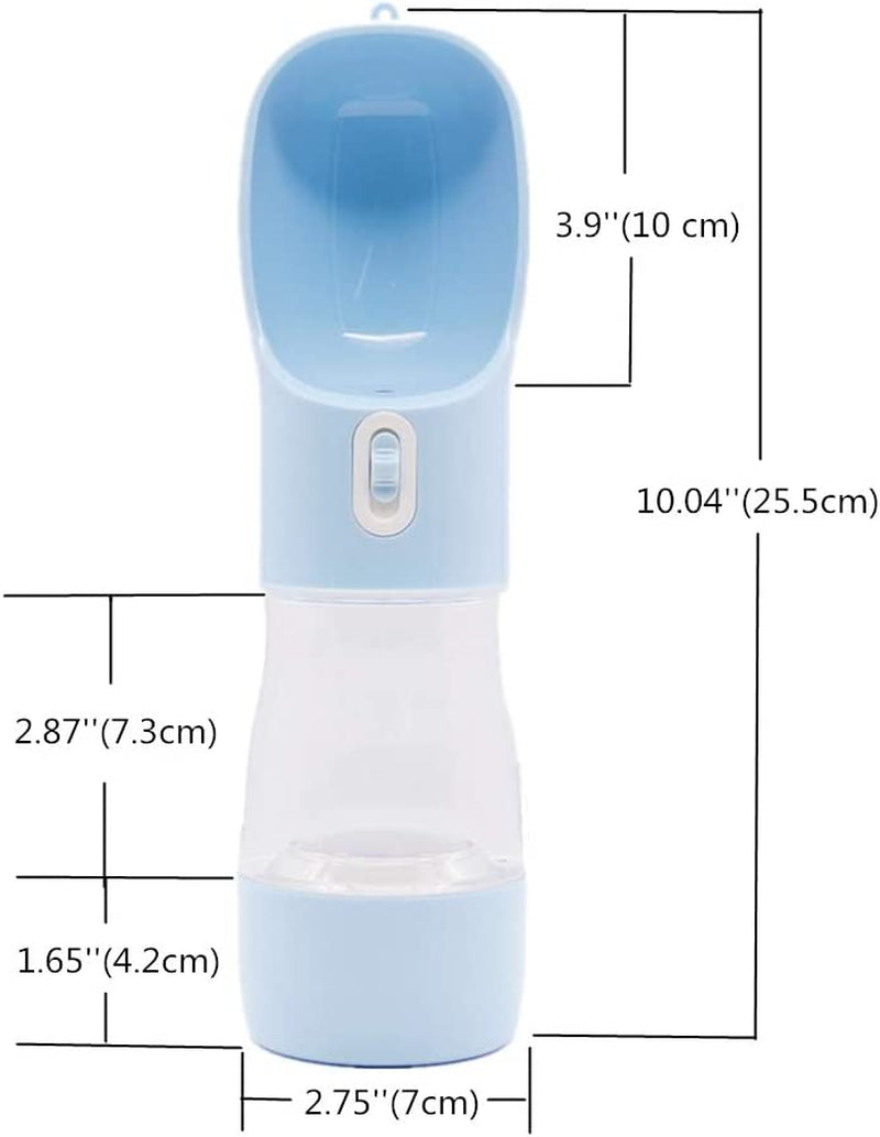 Portable Dog Water Bottle - Leak-Proof Dispenser with Bowl and Food Container, Dishwasher Safe, Food Grade Plastic for Outdoor Activities, Travel, and Hiking - Blue