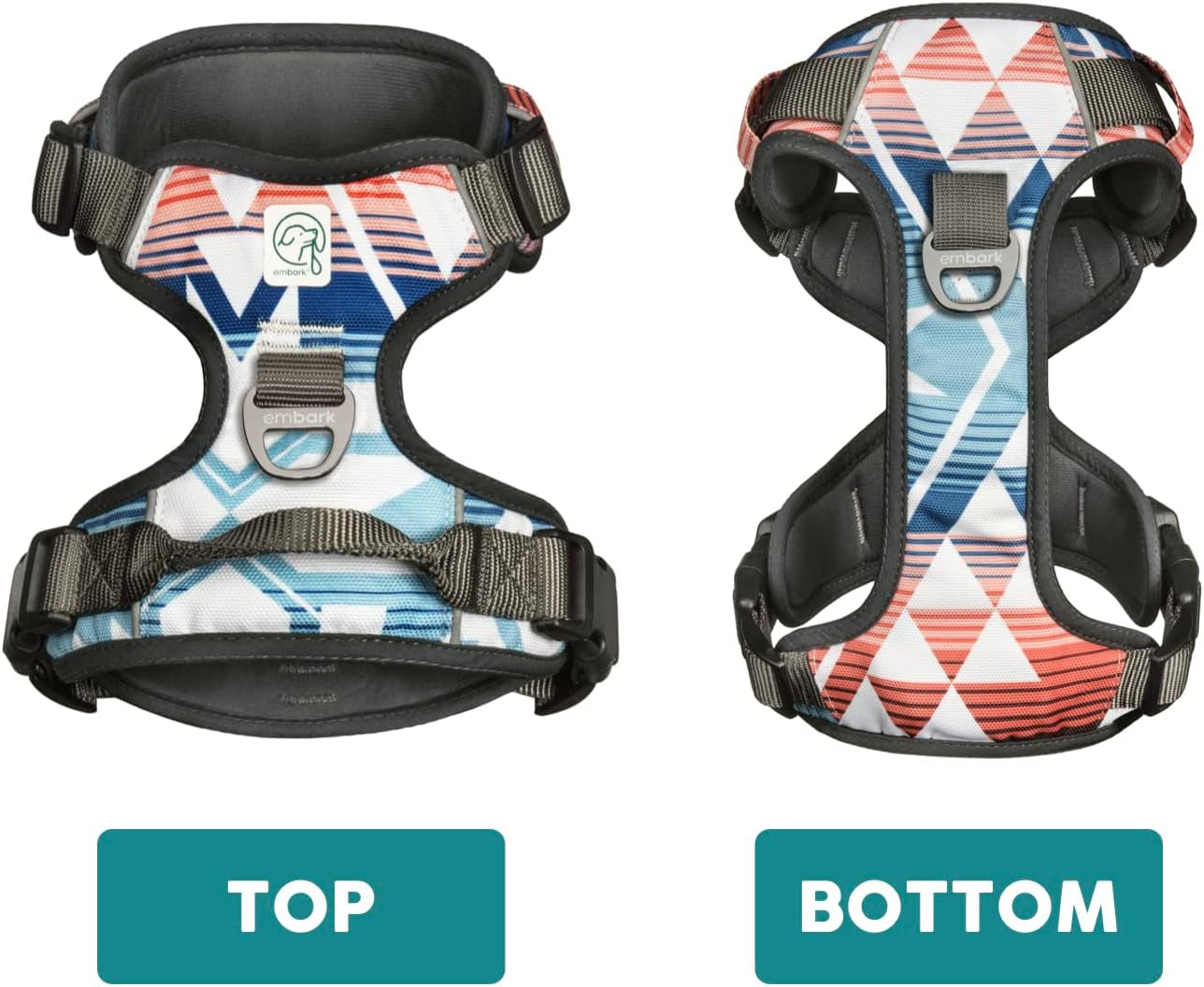 Embark Adventure Small Dog Harness - No-Pull Design, Reflective Trim, Military-Grade Nylon, Front Clip with Gel-Lined Handle