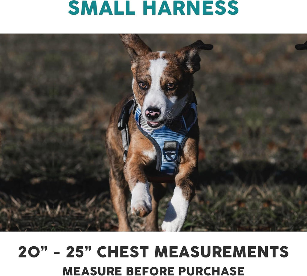 Embark Adventure Small Dog Harness - No-Pull Design, Reflective Trim, Military-Grade Nylon, Front Clip with Gel-Lined Handle