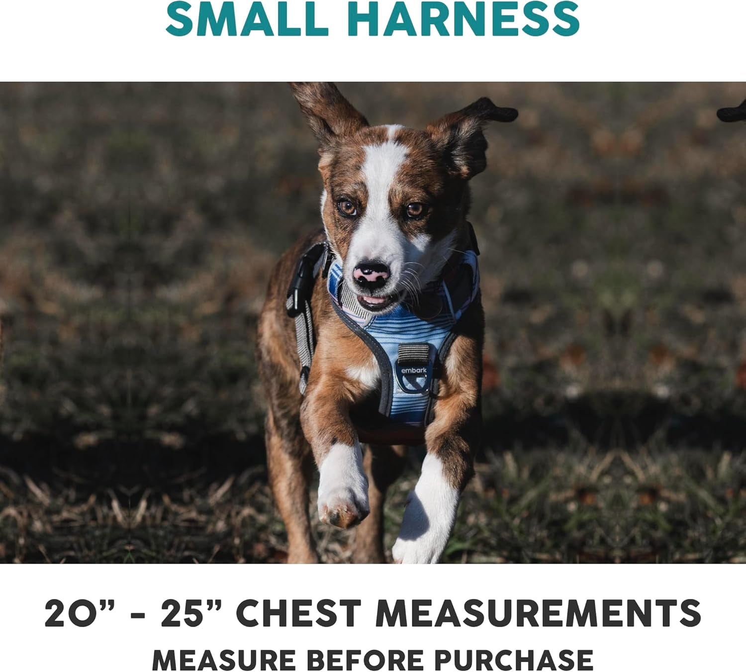 Embark Adventure Small Dog Harness - No-Pull Design, Reflective Trim, Military-Grade Nylon, Front Clip with Gel-Lined Handle