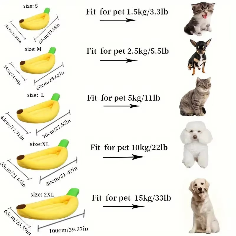 Cozy Banana-Shaped Nest Bed for Dogs and Cats - Durable, Detachable, and Washable Plush Sanctuary for Small, Medium, and Large Pets