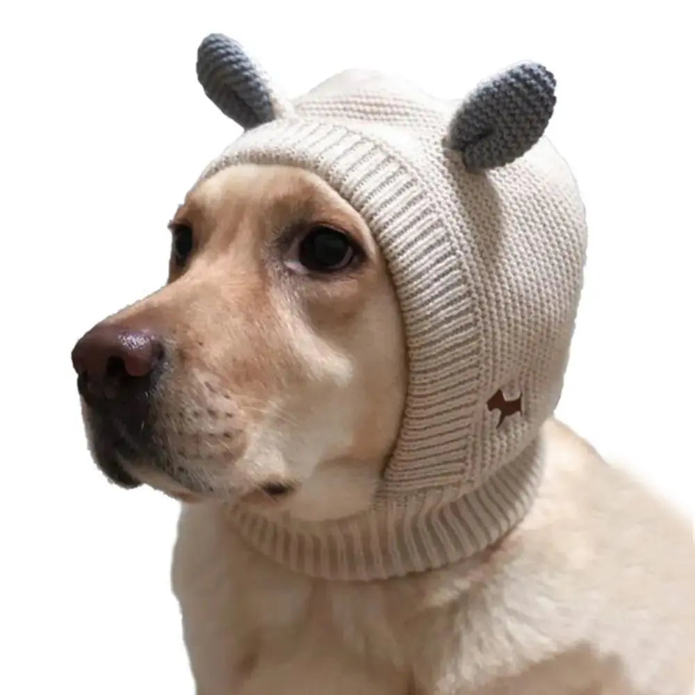 Dog Noise-Reducing Ear Muffs, Single Unit Protective Ear Covers for Large Dogs, Knitted Fabric Ear Hat, Pet Apparel Accessories