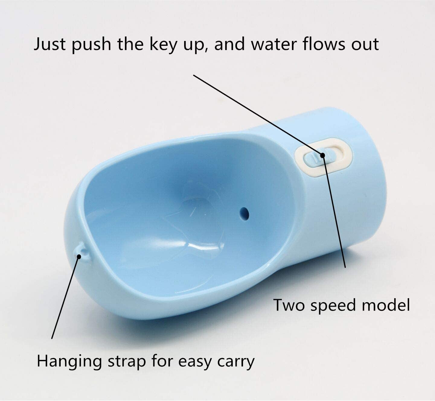 Portable Dog Water Bottle - Leak-Proof Dispenser with Bowl and Food Container, Dishwasher Safe, Food Grade Plastic for Outdoor Activities, Travel, and Hiking - Blue