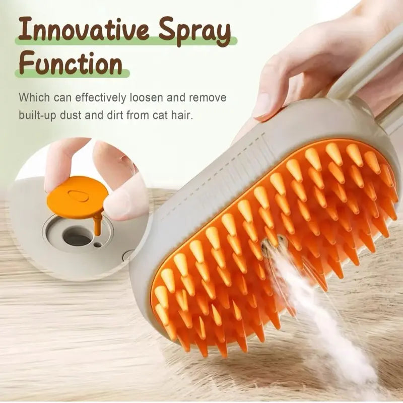 Furevercare Pet Steam Brush for Shedding - Anti-Static Technology & USB Rechargeable for Dogs, Cats, and Other Pets