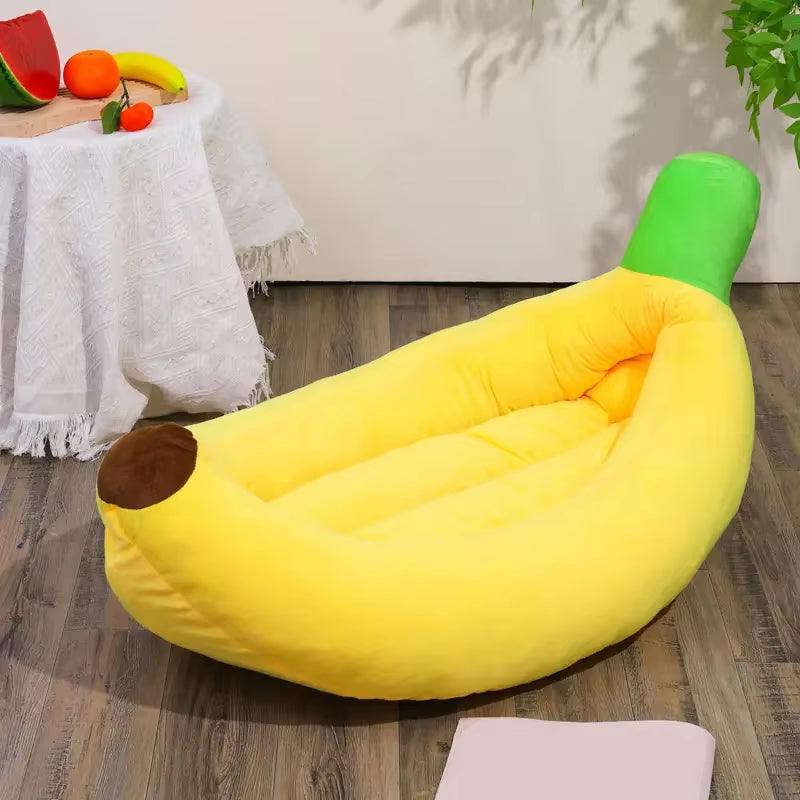 Cozy Banana-Shaped Nest Bed for Dogs and Cats - Durable, Detachable, and Washable Plush Sanctuary for Small, Medium, and Large Pets