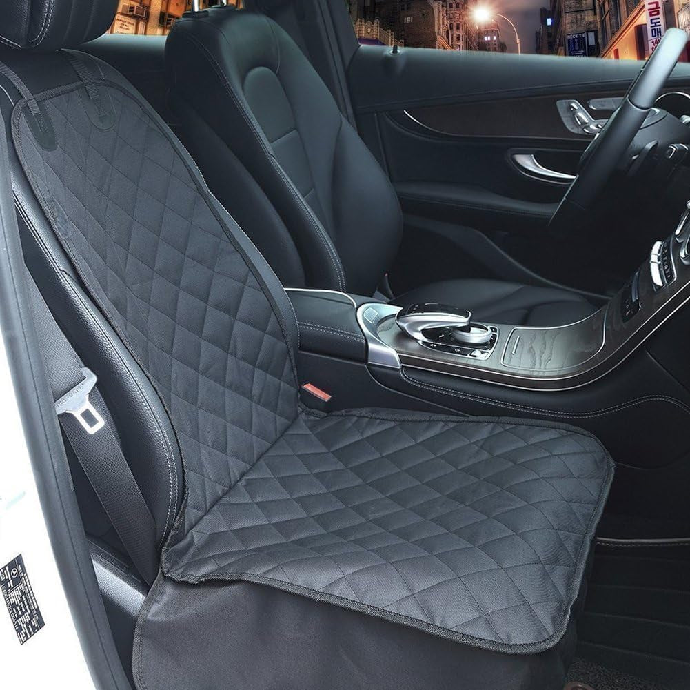 Premium Waterproof Dog Seat Cover for Cars, Trucks, and SUVs - Heavy-Duty 600D Fabric with Nonslip Backing and Side Flaps, Scratch-Resistant Design