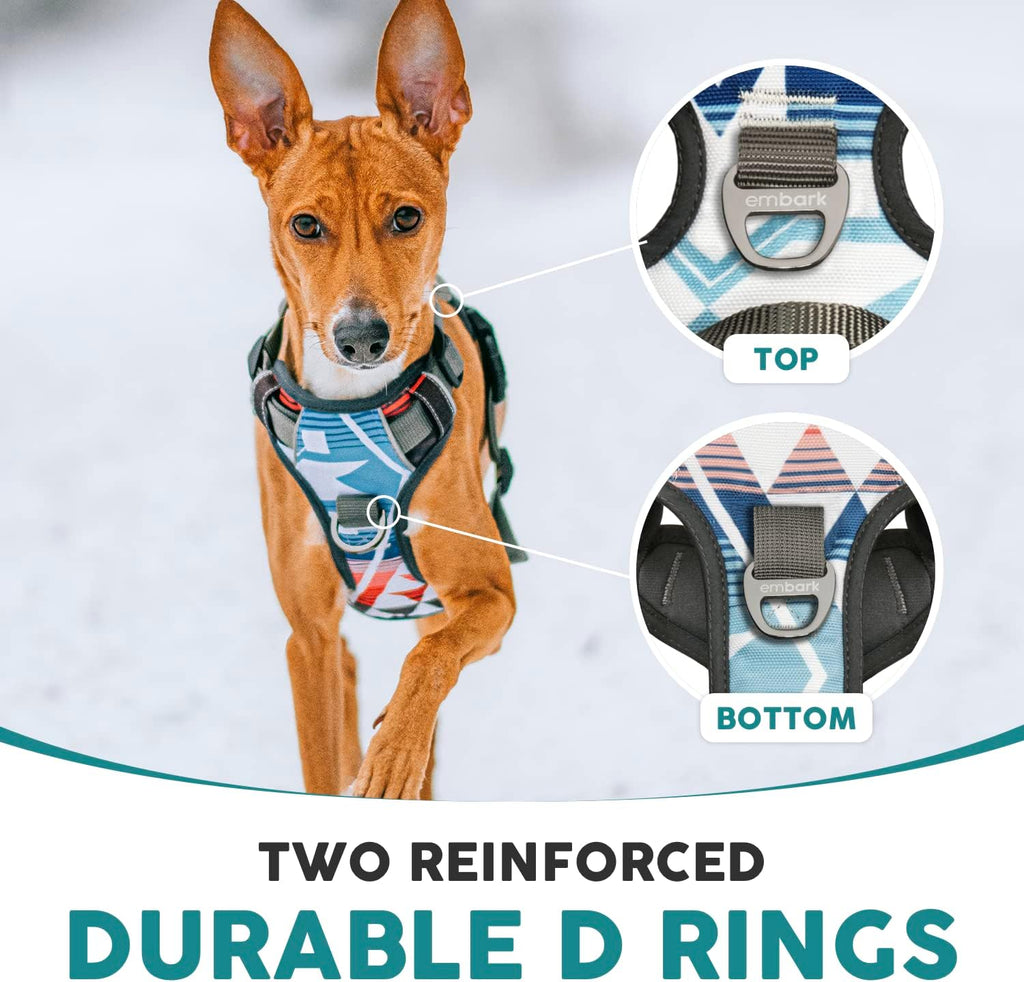Embark Adventure Small Dog Harness - No-Pull Design, Reflective Trim, Military-Grade Nylon, Front Clip with Gel-Lined Handle