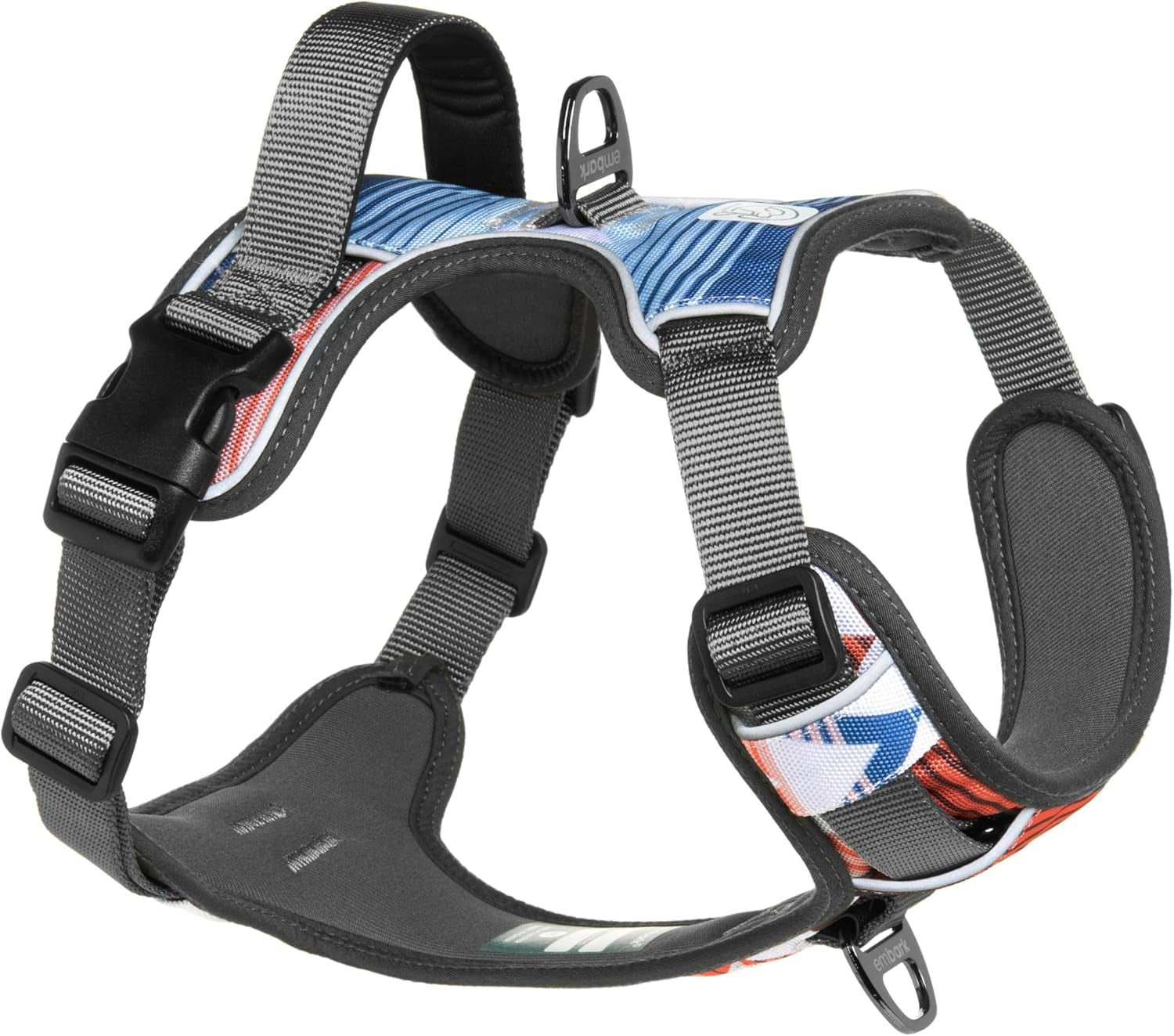 Embark Adventure Small Dog Harness - No-Pull Design, Reflective Trim, Military-Grade Nylon, Front Clip with Gel-Lined Handle