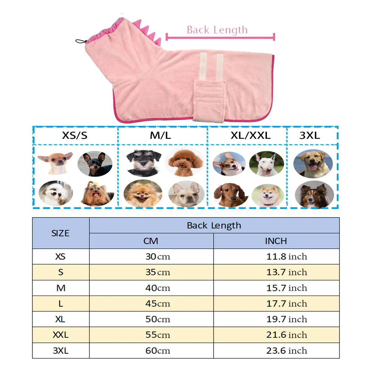 Quick-Dry Dog Bathrobe and Towel Set with Adjustable Microfiber Robe and Drying Gloves, Perfect for Cold Weather and Beach Use