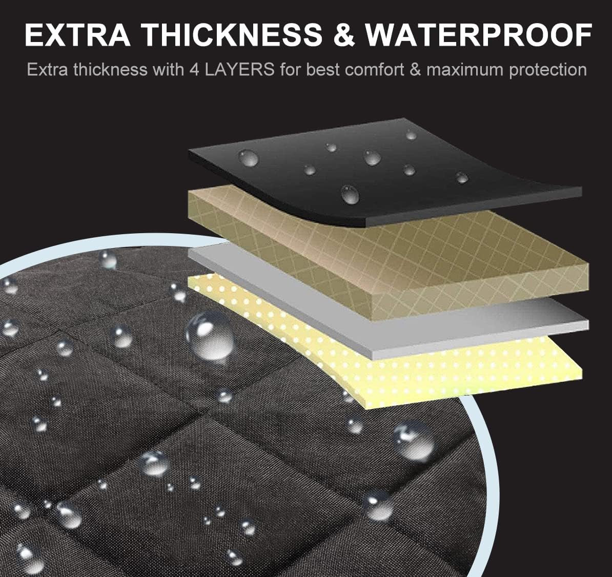 Premium Waterproof Dog Seat Cover for Cars, Trucks, and SUVs - Heavy-Duty 600D Fabric with Nonslip Backing and Side Flaps, Scratch-Resistant Design