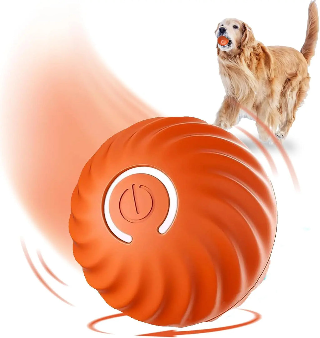 Interactive Motion-Activated Dog Balls, 2.7-Inch Durable Automatic Rolling Toy, USB Rechargeable Outdoor Pet Accessory - Gttq